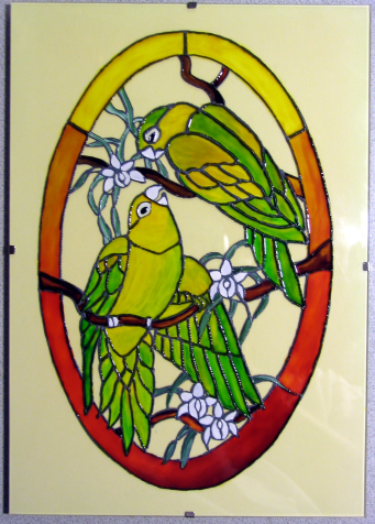 Papagjpr  21x30cm -vegfests-vegfestmny-glass painting